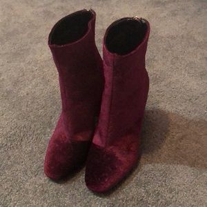 Jessica Simpson velvet patterned booties